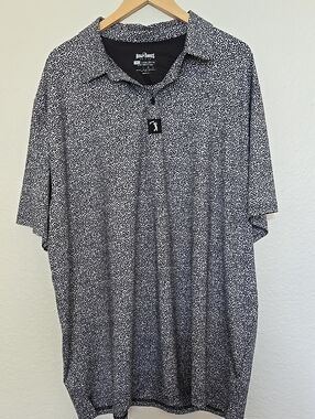 Bogey Bros Black & White Micro Pattern Golf Polo